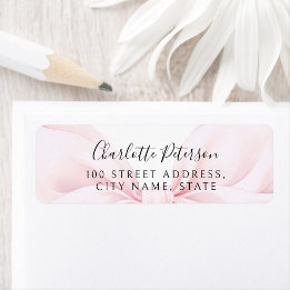 Pink Bow Baby Shower Return Address Label