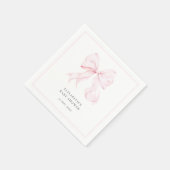 Pink Bow Baby Shower  Serviette (Ecke)