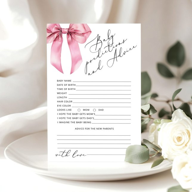 Pink Bow Baby Vorhersagen und Ratschläge Karte (Von Creator hochgeladen)
