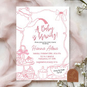 Pink Bow Baby wird Tea Baby Dusche Einladung