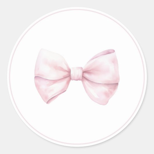 Pink-bow-Babyaufkleber Runder Aufkleber (Vorderseite)