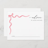Pink Bow Babyberatung für Mama und Daddy Card Einladung (Vorne/Hinten)