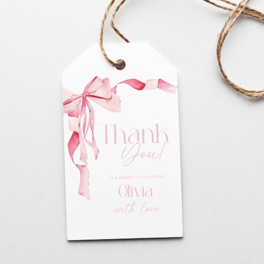 Pink Bow Babydusche, Babydusche, ein Mädchen, Geschenkanhänger