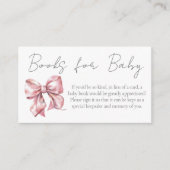 Pink Bow Babydusche Bücher für Baby Begleitkarte (Vorderseite)