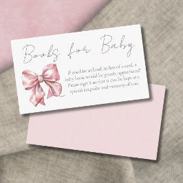 Pink Bow Babydusche Bücher für Baby Begleitkarte