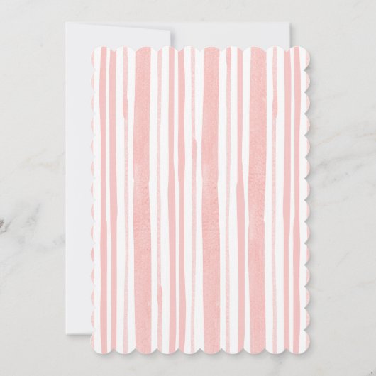 Pink Bow Babydusche Minimalistische Aquarellfarben Einladung (Rückseite)