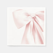 Pink Bow Babydusche Papier Napkins Serviette (Vorderseite)