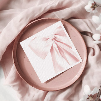 Pink Bow Babydusche Papier Napkins Serviette