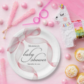 Pink Bow Babydusche Papierplatte Pappteller (Party)