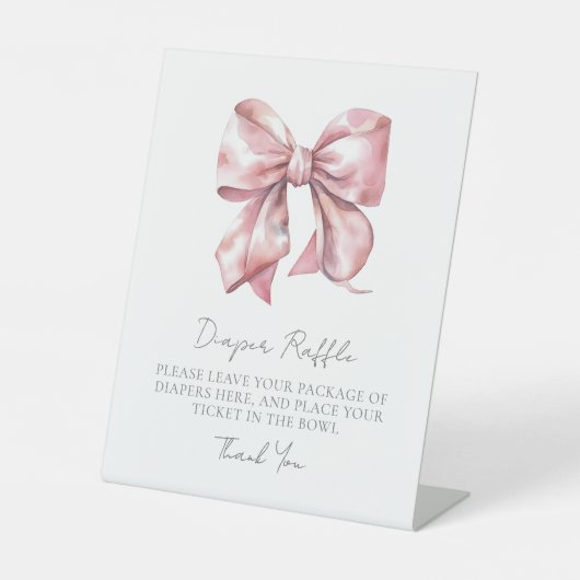 Pink Bow Babydusche Windelwaschmaschine Faltschach Sockelschild (Vorderseite)