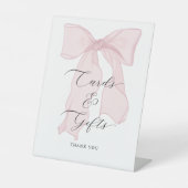 Pink Bow Babyduschkarten und Geschenke Sockelschild (Vorderseite)