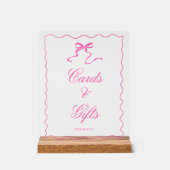 Pink Bow Babyduschkarten und Geschenkschild Acrylschild (Vorderseite)