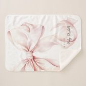 Pink Bow Babygeschenk Sherpadecke (Vorderseite (Horizontal))