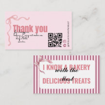 Pink Bow Bakery Dankeskarten-Stripes