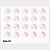 Pink Bow Balloons Geburtstagsticker Runder Aufkleber (Blatt)