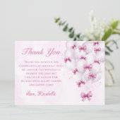 Pink Bow Balloons Girl Geburtstag Danke Karte (Stehend Vorderseite)