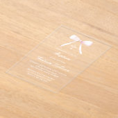 pink bow Baptism girl Acryleinladungen (Ablage )