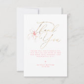 Pink Bow Baptism Thank You Photo Card Dankeskarte (Vorderseite)