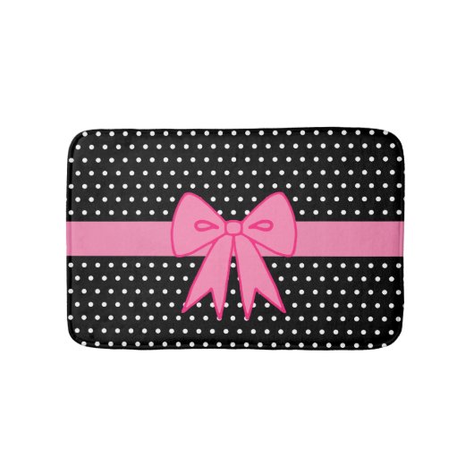 Pink Bow Bath Mat Rug Badematte (Vorderseite)