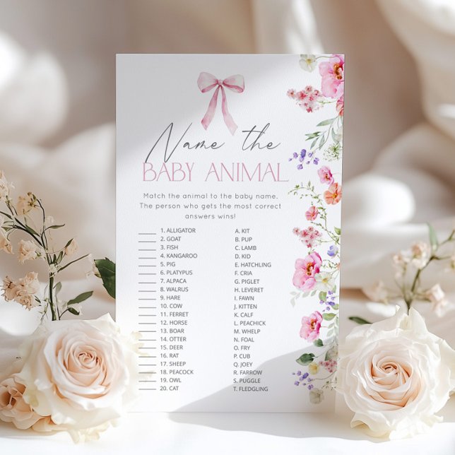 Pink Bow Benennen Sie das Baby-Baby-Duschspiel (Von Creator hochgeladen)