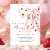 Pink Bow Berry Erster Geburtstag