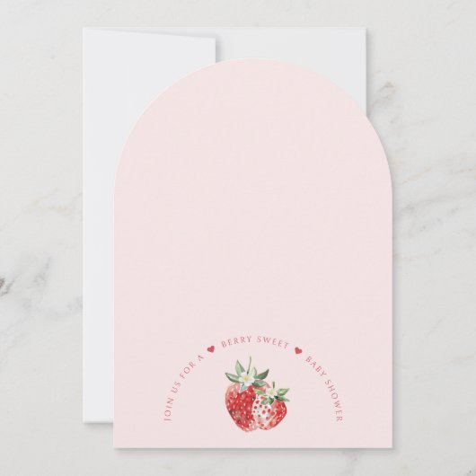 Pink Bow Berry Sweet Baby Shower Arch Einladung (Rückseite)