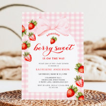 Pink Bow Berry Sweet Strawberry Baby Dusche