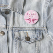 Pink Bow Big Sister sein Baby Showknopf Button (Beispiel)