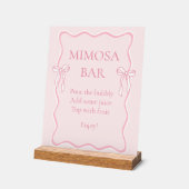 Pink Bow binden das Knoten Brautparty Mimosa Bar Acrylschild (Winkel)