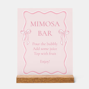 Pink Bow binden das Knoten Brautparty Mimosa Bar Acrylschild