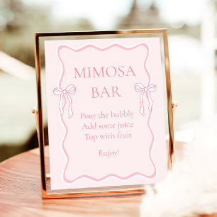 Pink Bow binden das Knoten Brautparty Mimosa Bar Poster