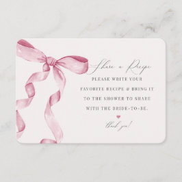 Pink Bow binden den Knoten ein Rezept-Insert Begleitkarte