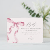 Pink Bow binden Einladung zur Knot-Registrierung e (Stehend Vorderseite)
