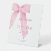 Pink Bow bindet das benutzerdefinierte Zeichen für Sockelschild (Vorderseite)