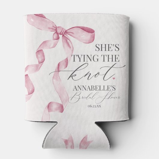 Pink Bow bindet die Brautparty-Favoriten des Knote Dosenkühler (Rückseite)