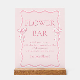 Pink Bow Bindung Brautparty Blume Bar Acrylschild