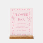 Pink Bow Bindung Brautparty Blume Bar Acrylschild (Vorderseite)