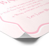 Pink Bow Bindung Brautparty Blume Bar Poster (Ecke)