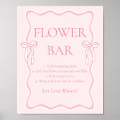 Pink Bow Bindung Brautparty Blume Bar Poster (Vorne)