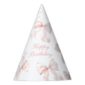 Pink Bow Birthday Hat Partyhütchen (Vorderseite)