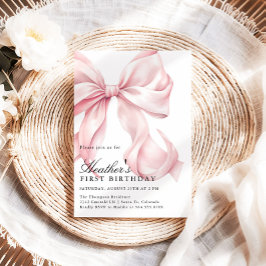 Pink Bow Birthday Party Coquette Bow Einladung