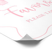 Pink Bow Birthday Party Gefallen-Zeichen Poster (Ecke)