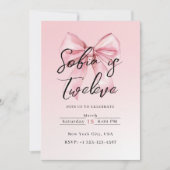 🎀 Pink Bow Birthday Party Invitation Cards Einladung (Vorderseite)
