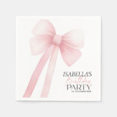 Pink Bow Birthday Serviette (Vorderseite)