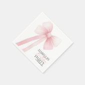 Pink Bow Birthday Serviette (Ecke)