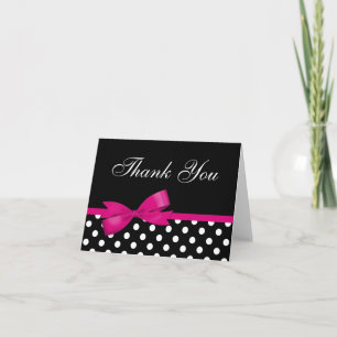 Pink Bow Black Polka Dots Danke