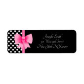 Pink Bow Black & White Polka Dots Muster Name (Vorne)