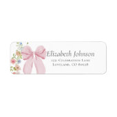 Pink Bow Bloom Baby Shower Return Address (Vorne)
