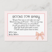 Pink Bow & Blume für ein Babyduschbuch Begleitkarte (Vorderseite)