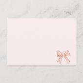 Pink Bow & Blume für ein Babyduschbuch Begleitkarte (Rückseite)